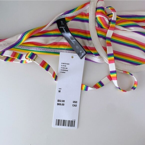 Urban Outfitters Out From Under Ivy Printed Retro Rainbow Stripe Bikini Top New - Picture 10 of 12
